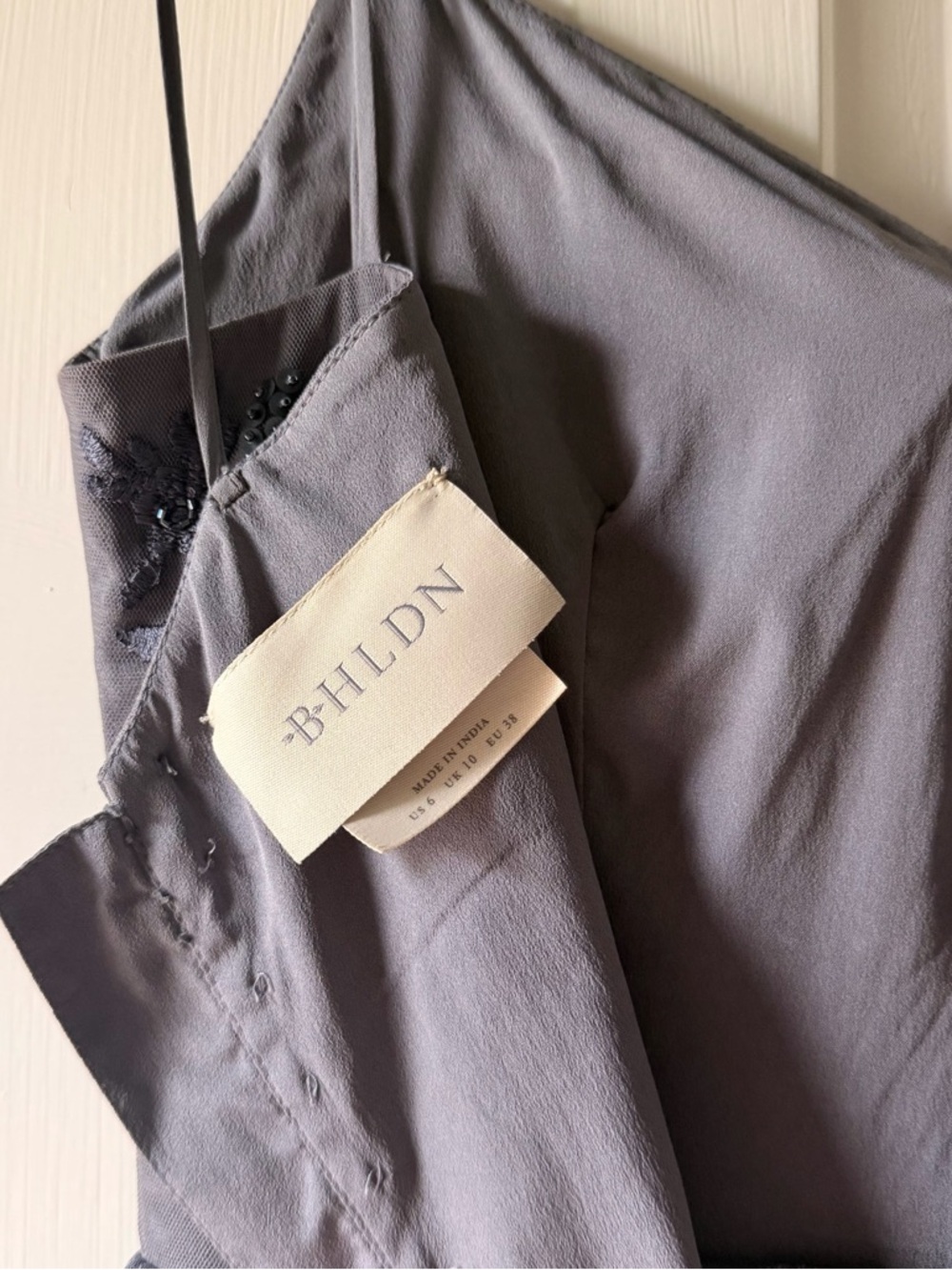 Anthropologie x BHLDN Elowen Embellished Maxi Dress Steel Sz 6 - Picture 7 of 8